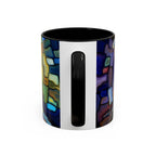 Stained Glass Mosaic Accent Mug — Original Abstract Art Ceramic Cup