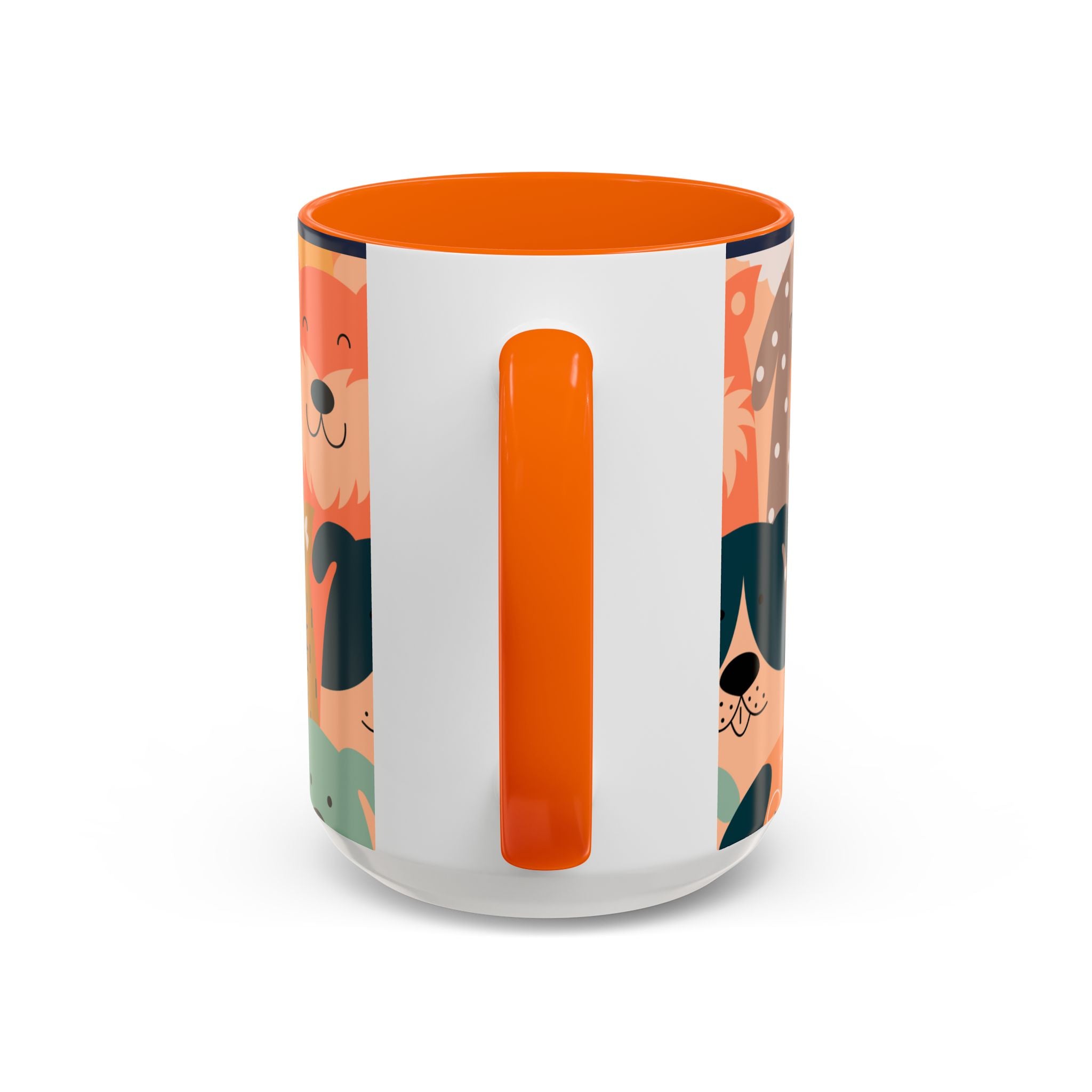Puppy Parade Accent Mug — Original Colorful Dog Pattern Ceramic Cup
