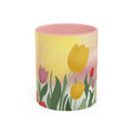 Spring Tulip Accent Mug — Original Floral Ceramic Cup