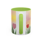 Spring Tulip Accent Mug — Original Floral Ceramic Cup