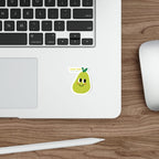 Uncom-pear — Smug Kawaii Pear Funny Die-Cut Sticker | Fruits of Amalthea