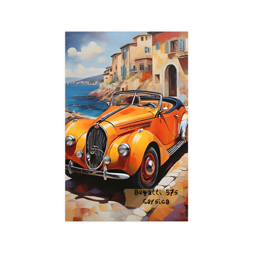 Bugatti Type 57S Corsica — Original Vintage Classic Car Art Poster