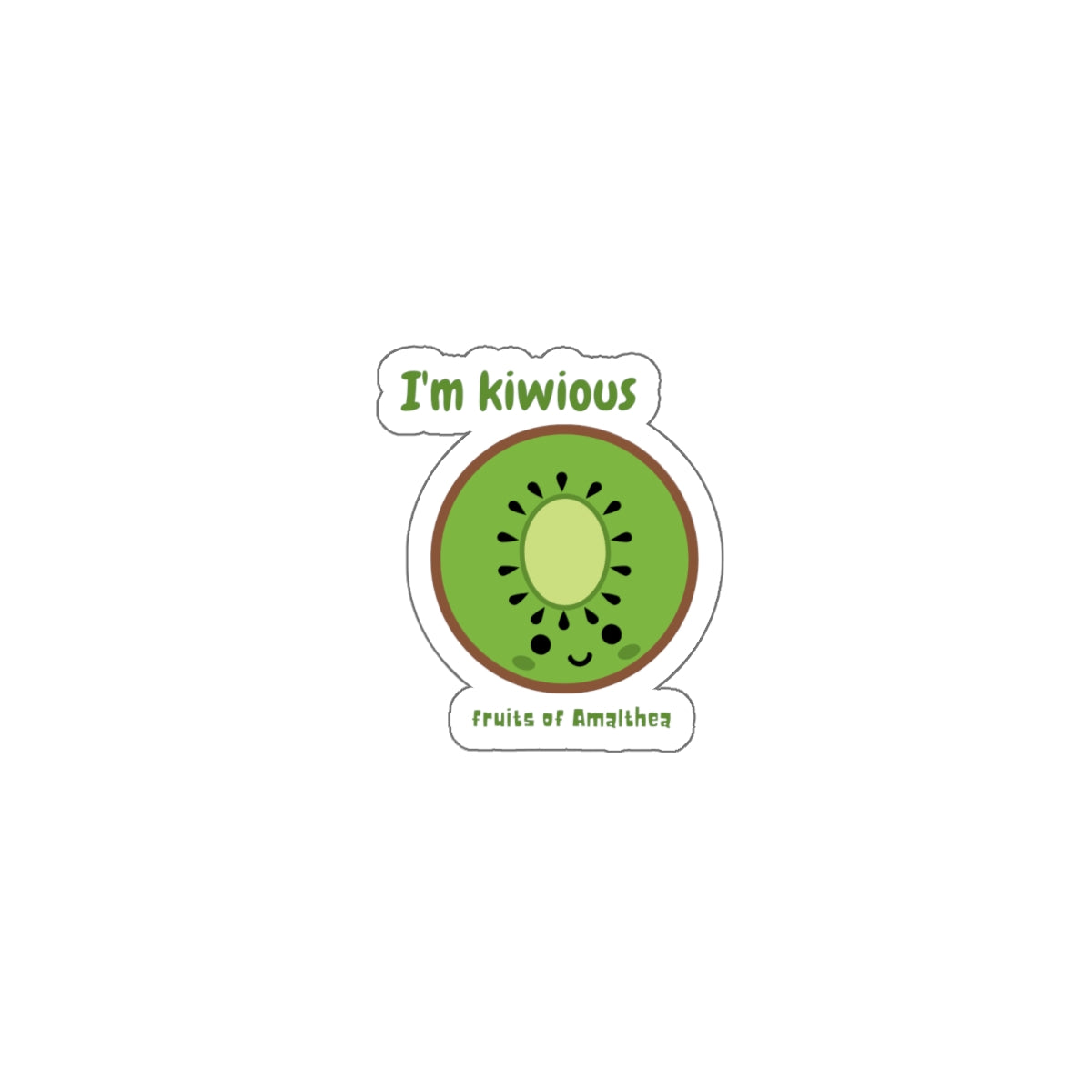 I’m Kiwious — Curious Kiwi Funny Die-Cut Sticker | Fruits of Amalthea