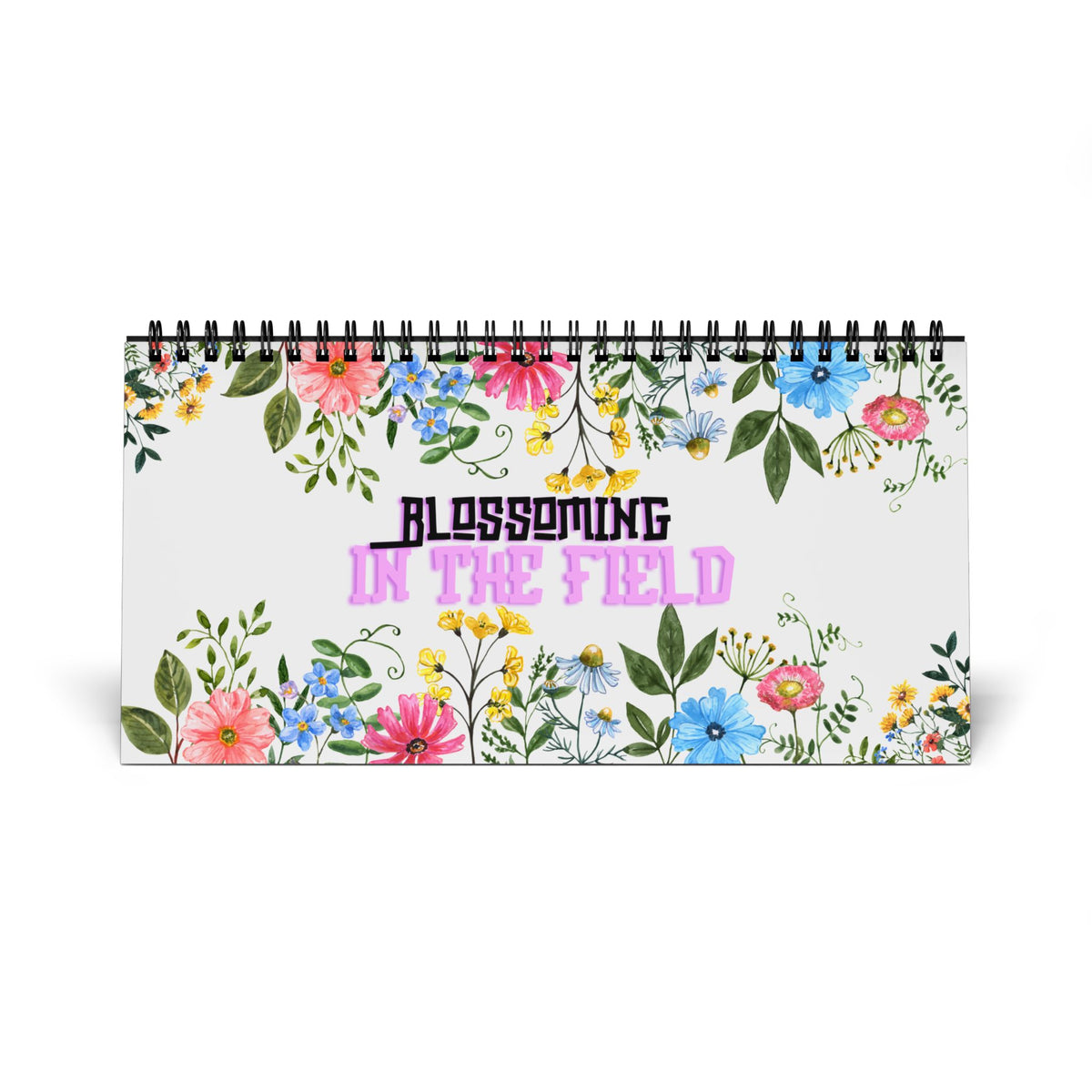 Blossoming in the Field — 2027 Desk Calendar | Original Watercolor Wildflower Design | Monthly Grid | Tent-Style