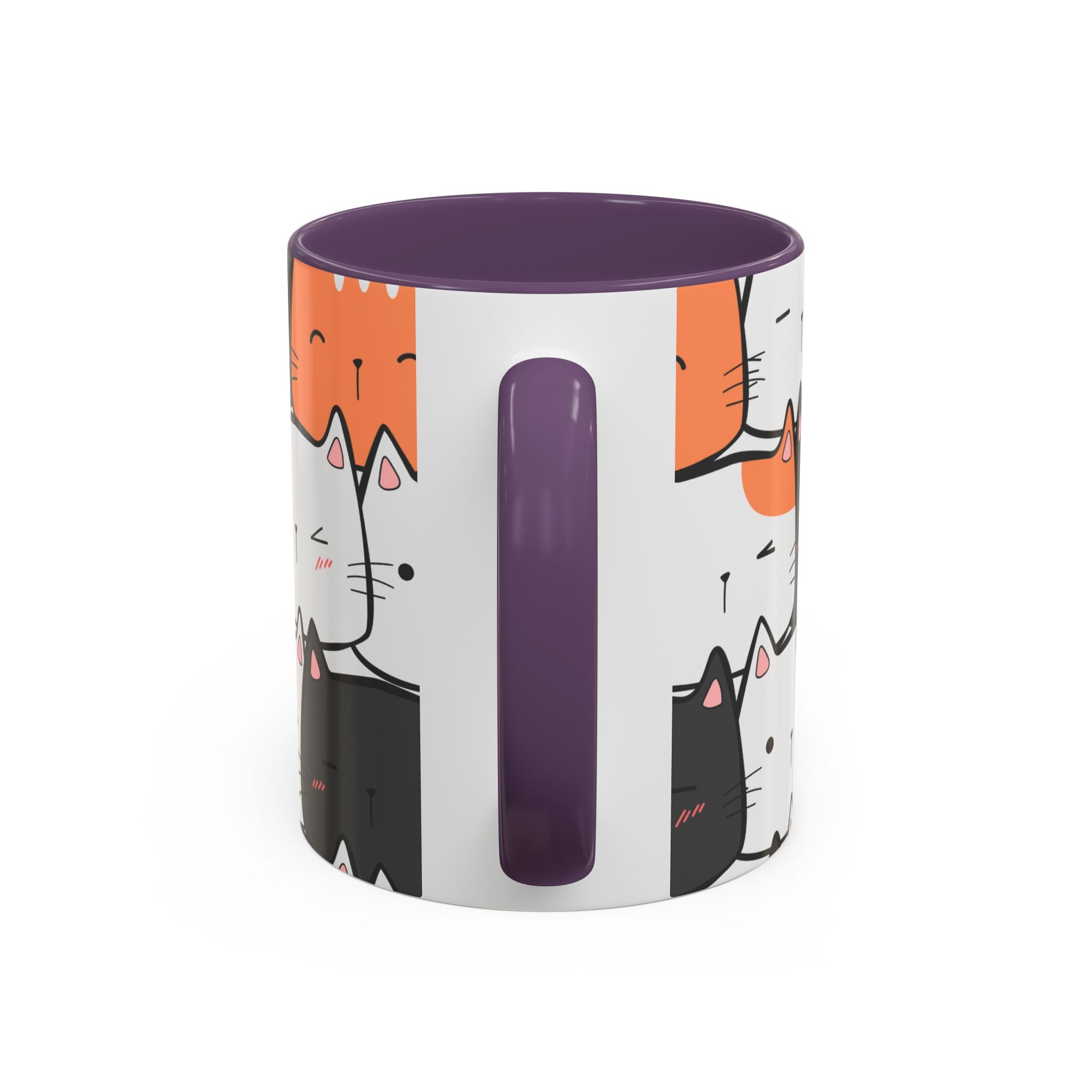 Kawaii Cat Accent Mug — Original Cute Cat Pattern Ceramic Cup