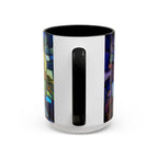 Stained Glass Mosaic Accent Mug — Original Abstract Art Ceramic Cup
