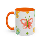 Watercolor Butterfly Accent Mug — Original Colorful Ceramic Cup