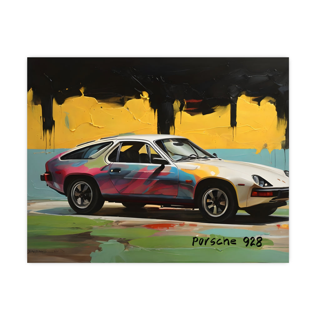 Porsche 928 — Original Pop Art Vintage Sports Car Poster