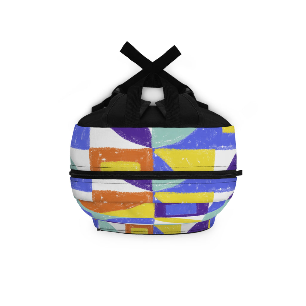 Geometric Mosaic Backpack — Colorful Retro Pattern School & Everyday Bag