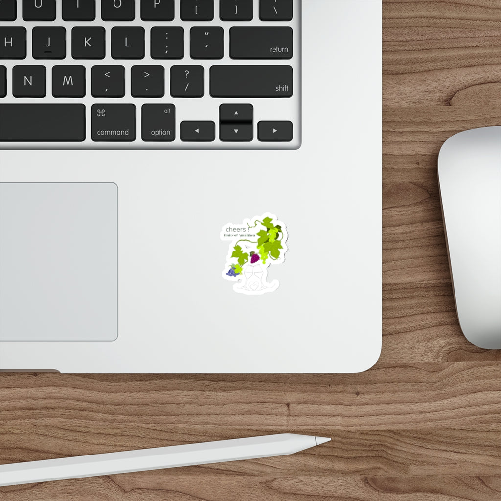 Cheers! — Wine & Grapevine Botanical Die-Cut Sticker | Fruits of Amalthea