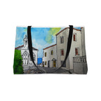 Andros Greek Island Weekender Tote — Original Watercolor Art