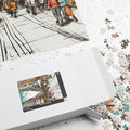 City Street Scene Jigsaw Puzzle — Scenic European Market, 1014 Pieces
