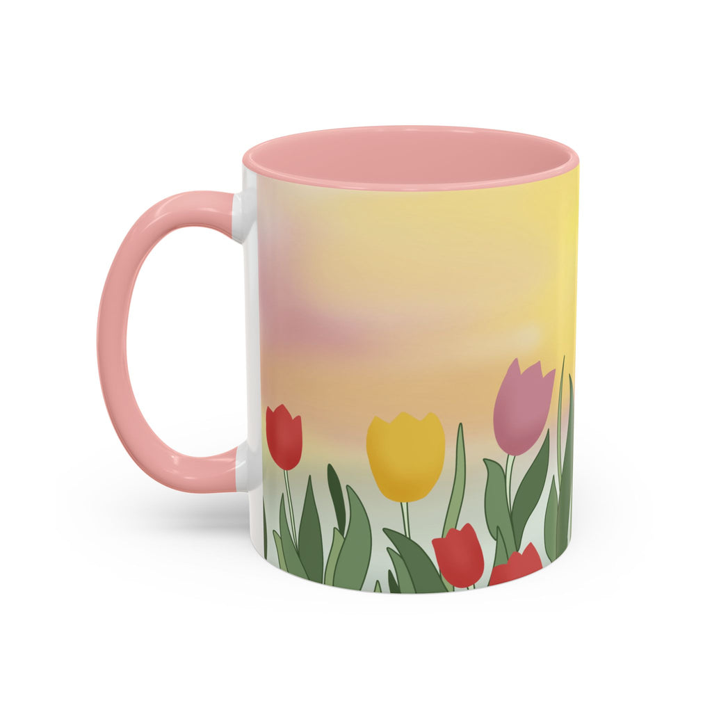 Spring Tulip Accent Mug — Original Floral Ceramic Cup