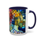 Stained Glass Mosaic Accent Mug — Original Abstract Art Ceramic Cup