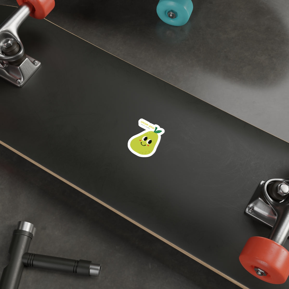 Uncom-pear — Smug Kawaii Pear Funny Die-Cut Sticker | Fruits of Amalthea