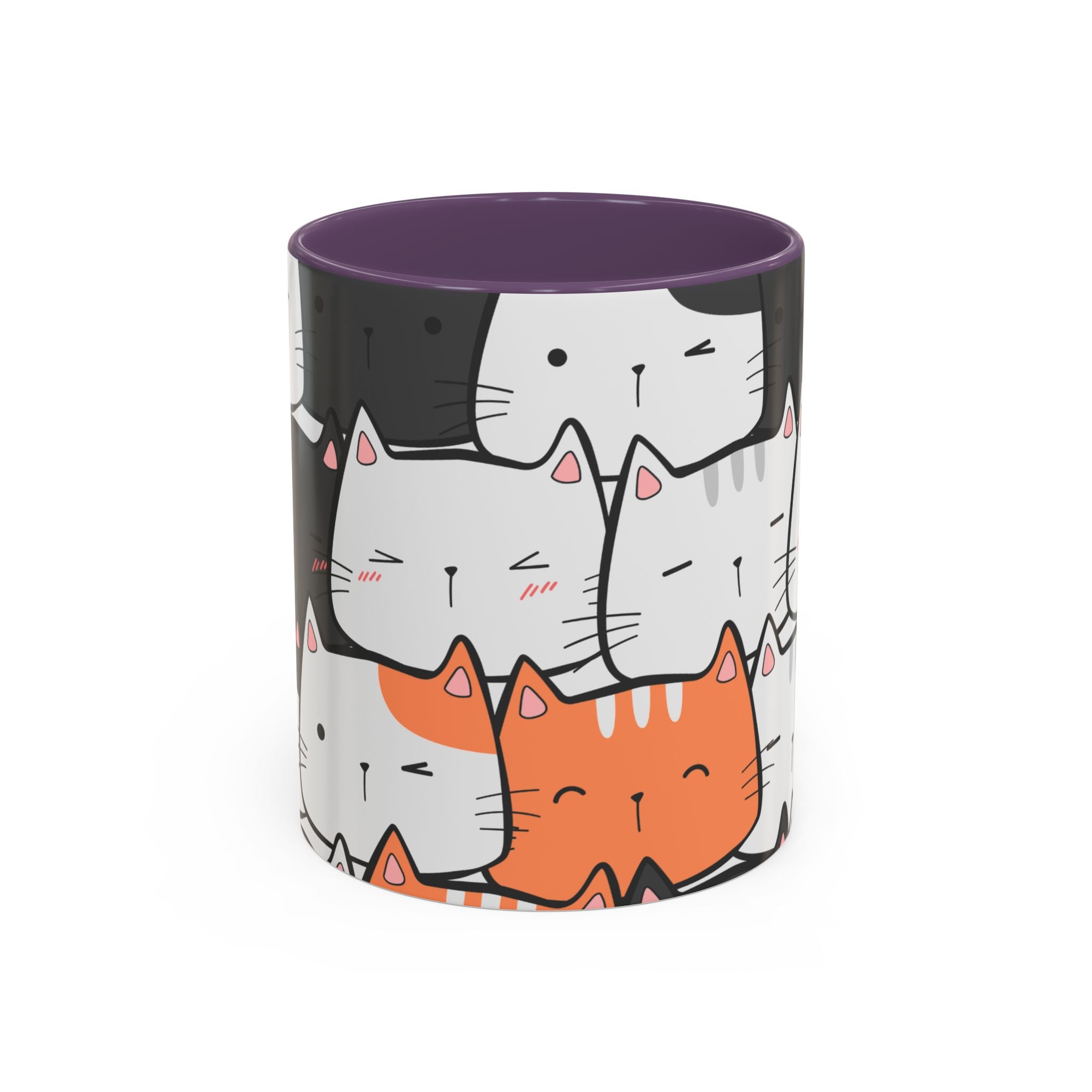 Kawaii Cat Accent Mug — Original Cute Cat Pattern Ceramic Cup