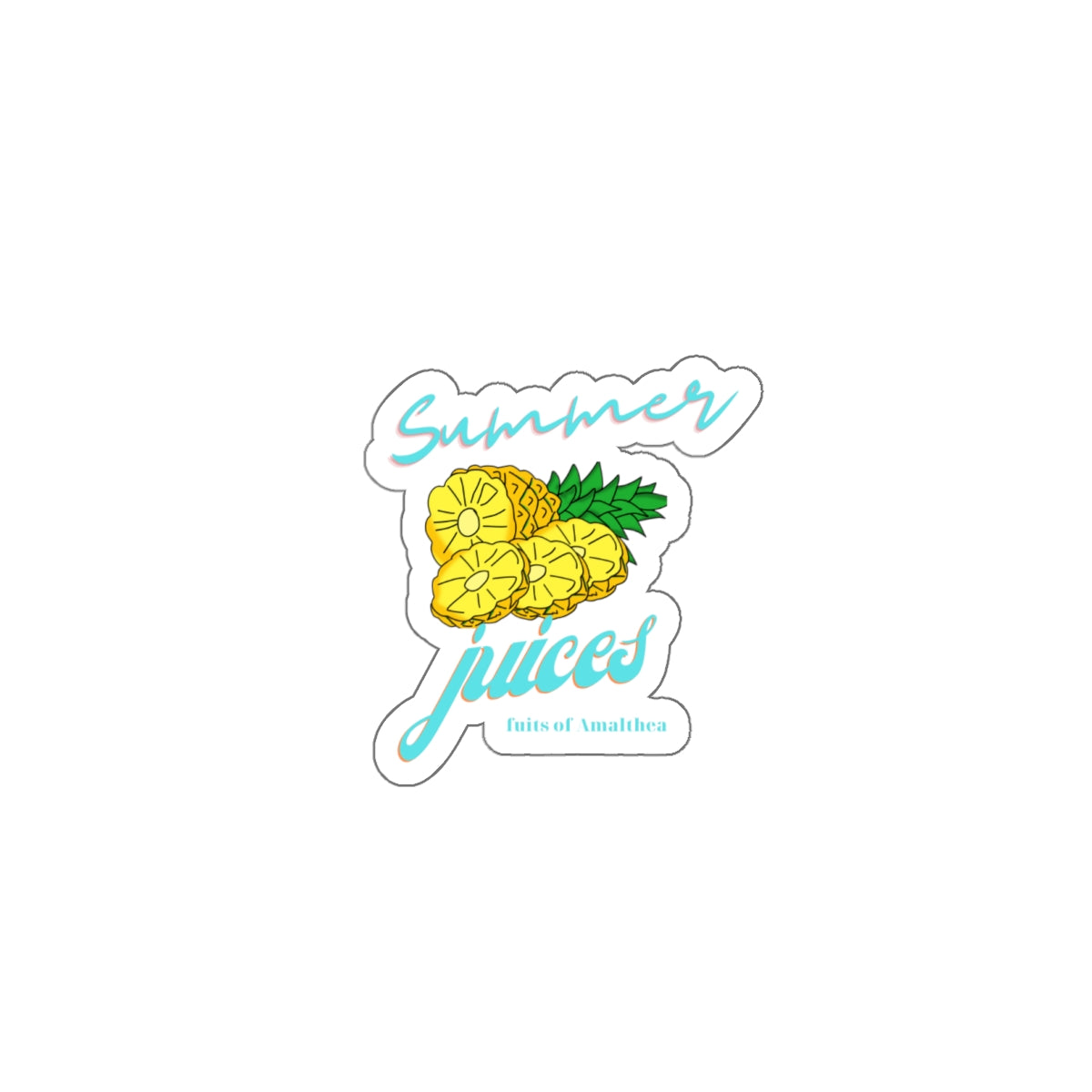 Summer Juices — Tropical Pineapple Retro Die-Cut Sticker | Fruits of Amalthea