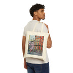 Brooklyn Row Houses Canvas Tote — Original Watercolor Art