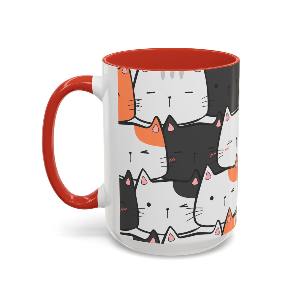 Kawaii Cat Accent Mug — Original Cute Cat Pattern Ceramic Cup