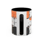 Kawaii Cat Accent Mug — Original Cute Cat Pattern Ceramic Cup