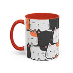 Kawaii Cat Accent Mug — Original Cute Cat Pattern Ceramic Cup