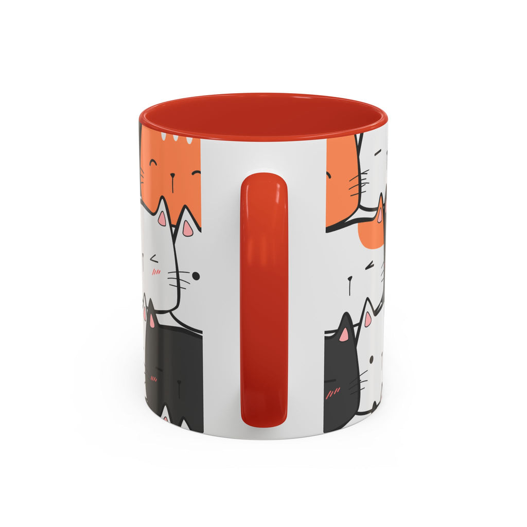 Kawaii Cat Accent Mug — Original Cute Cat Pattern Ceramic Cup