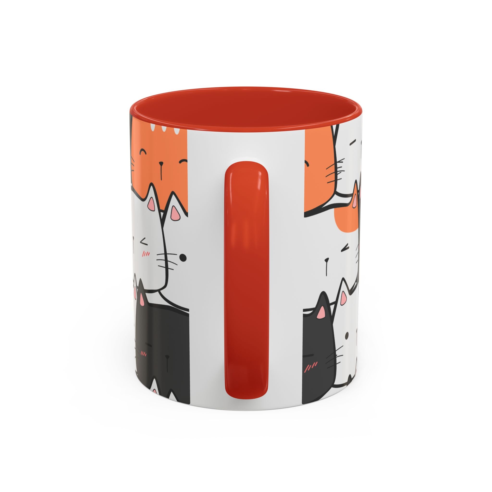 Kawaii Cat Accent Mug — Original Cute Cat Pattern Ceramic Cup