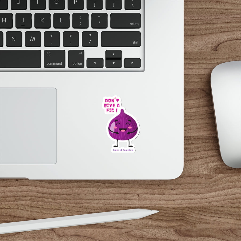 Don’t Give a Fig! — Sassy Purple Fig Funny Die-Cut Sticker | Fruits of Amalthea