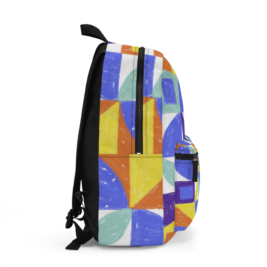 Geometric Mosaic Backpack — Colorful Retro Pattern School & Everyday Bag