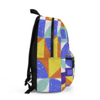 Geometric Mosaic Backpack — Colorful Retro Pattern School & Everyday Bag
