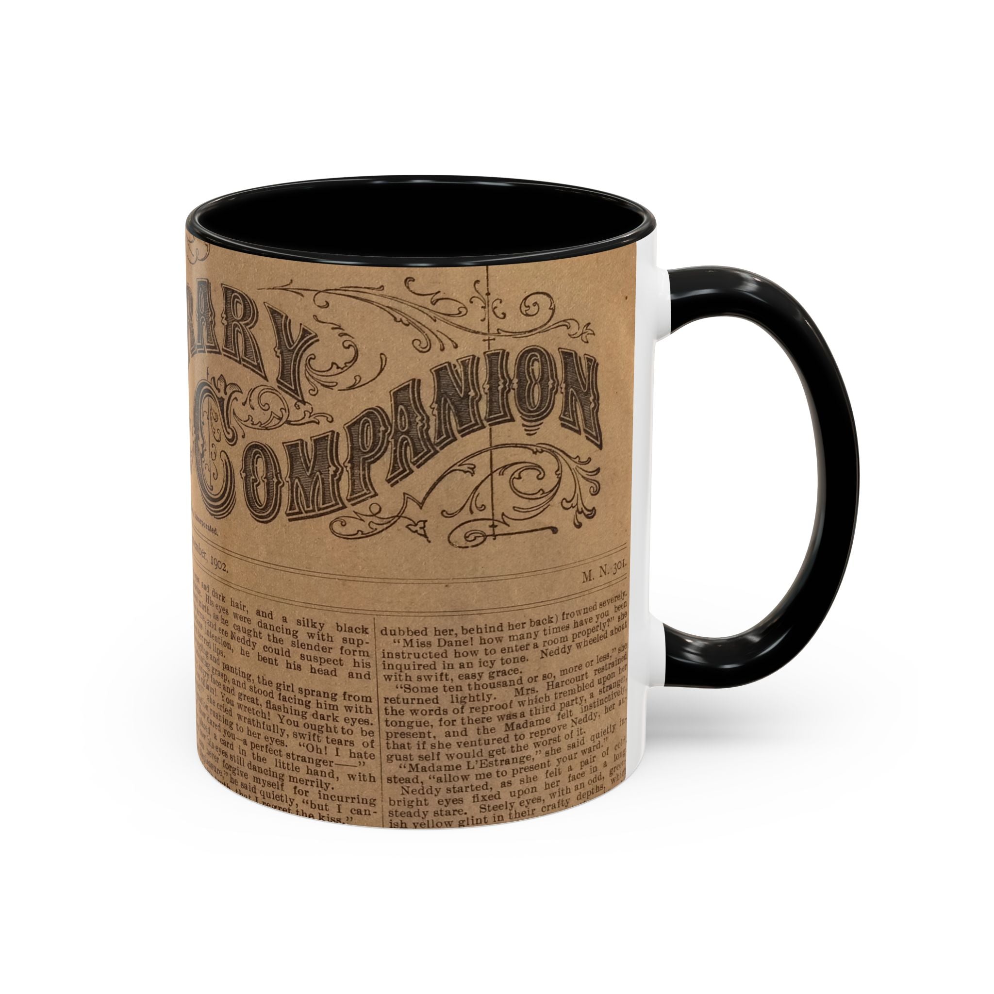 Vintage Newspaper Literary Mug — Original Book Lover Ceramic Cup