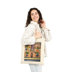 English Tea Room Cottage Canvas Tote — Original Watercolor Art