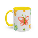 Watercolor Butterfly Accent Mug — Original Colorful Ceramic Cup