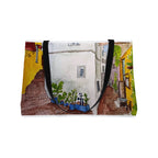 Chania Crete Alley Weekender Tote — Original Watercolor Art