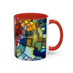 Stained Glass Mosaic Accent Mug — Original Abstract Art Ceramic Cup