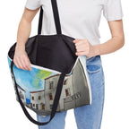 Andros Greek Island Weekender Tote — Original Watercolor Art