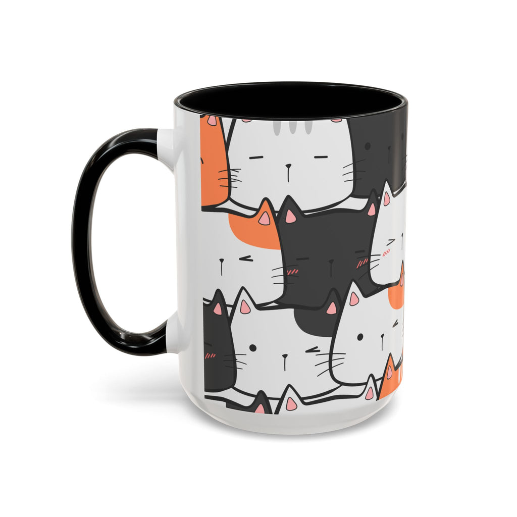 Kawaii Cat Accent Mug — Original Cute Cat Pattern Ceramic Cup