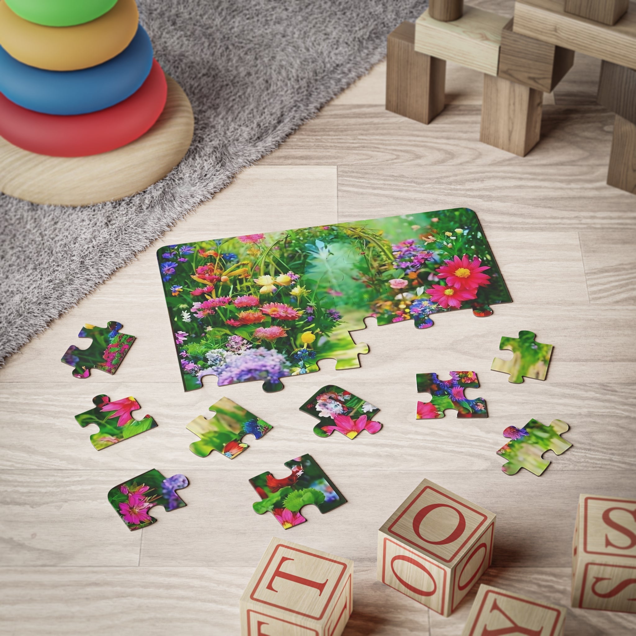 30-Piece Kids Puzzle — Enchanted Garden Path | Floral Jigsaw | Exclusive Design