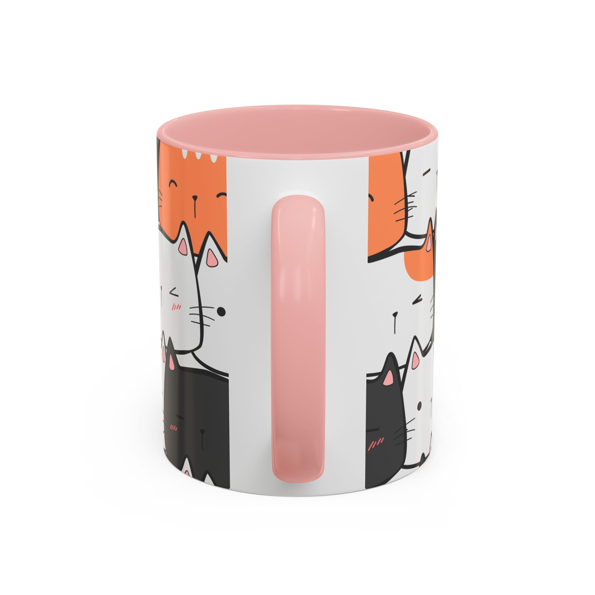Kawaii Cat Accent Mug — Original Cute Cat Pattern Ceramic Cup