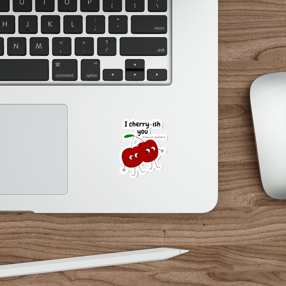 I Cherry-ish You — Romantic Twin Cherries Funny Die-Cut Sticker | Fruits of Amalthea