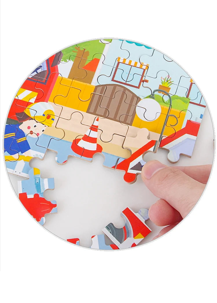 60-Piece Wooden Puzzle for Kids - Educational Jigsaw with Animals & Vehicles (Ages 4-6)