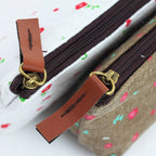 Floral Canvas Pencil Case - Zipper Stationery Pouch