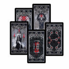 XIII Dark Tarot Deck - 78 Cards Gothic Mysterious Divination | 5 Languages on Every Card | QR Guide Included | Adults 18+