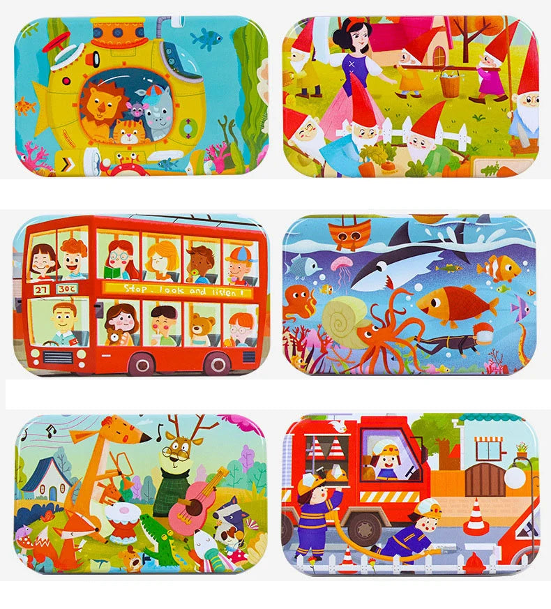 60-Piece Wooden Puzzle for Kids - Educational Jigsaw with Animals & Vehicles (Ages 4-6)