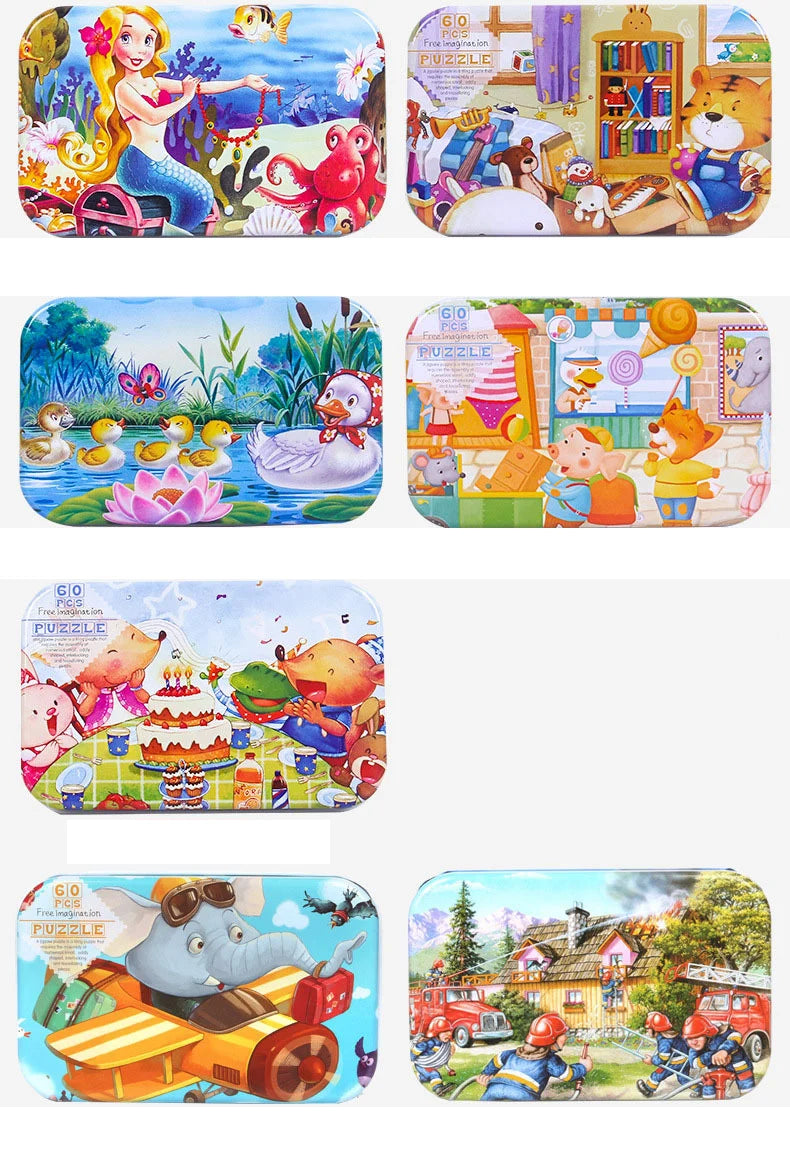 60-Piece Wooden Puzzle for Kids - Educational Jigsaw with Animals & Vehicles (Ages 4-6)