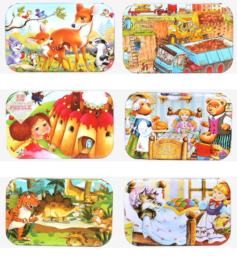 60-Piece Wooden Puzzle for Kids - Educational Jigsaw with Animals & Vehicles (Ages 4-6)