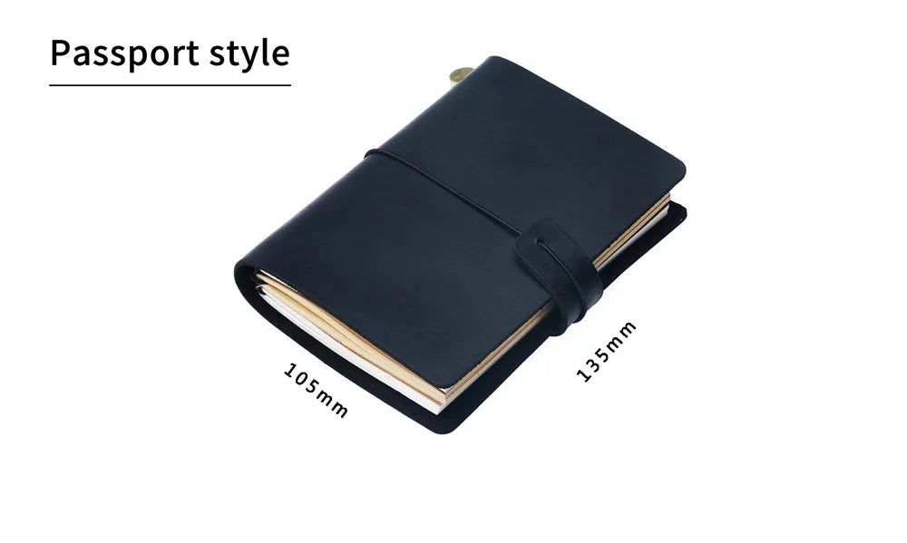 Genuine Leather Refillable Travel Journal - Handmade Retro Notebook with 192 Pages