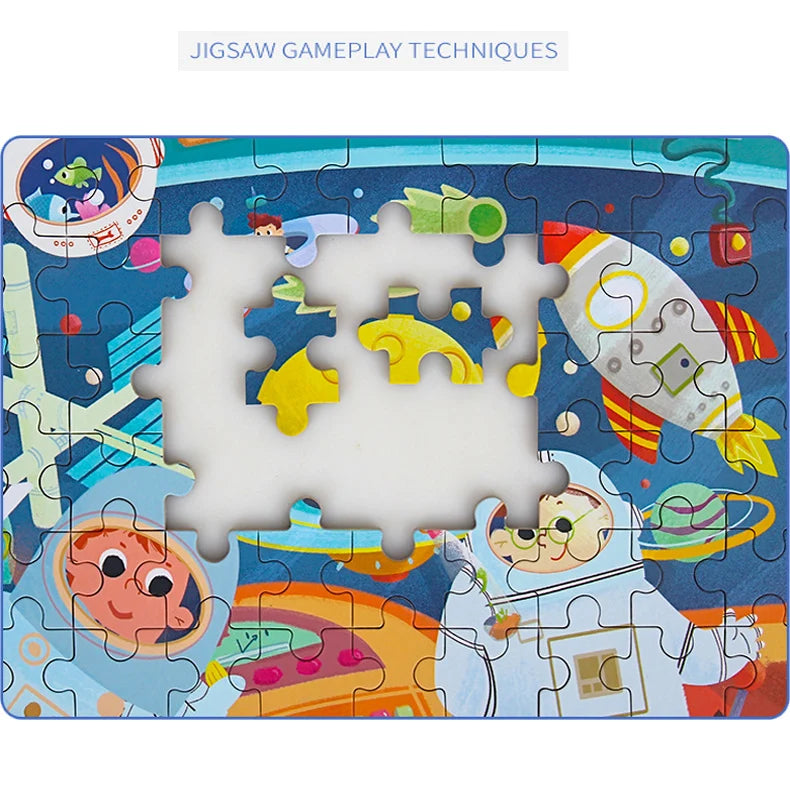 60-Piece Wooden Puzzle for Kids - Educational Jigsaw with Animals & Vehicles (Ages 4-6)