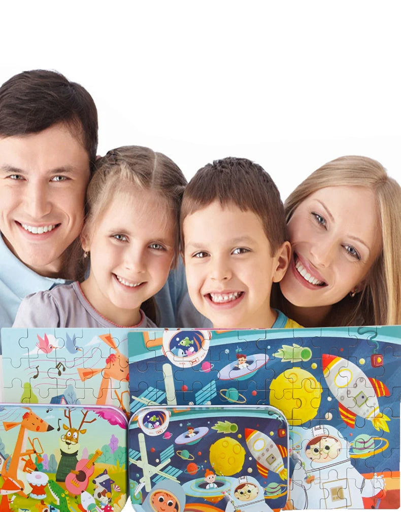 60-Piece Wooden Puzzle for Kids - Educational Jigsaw with Animals & Vehicles (Ages 4-6)