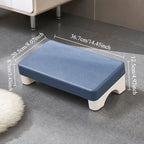 Ergonomic Under-Desk Footrest with Cushion & Rotating Surface – Office, Sofa & Study | Blue, Grey & White